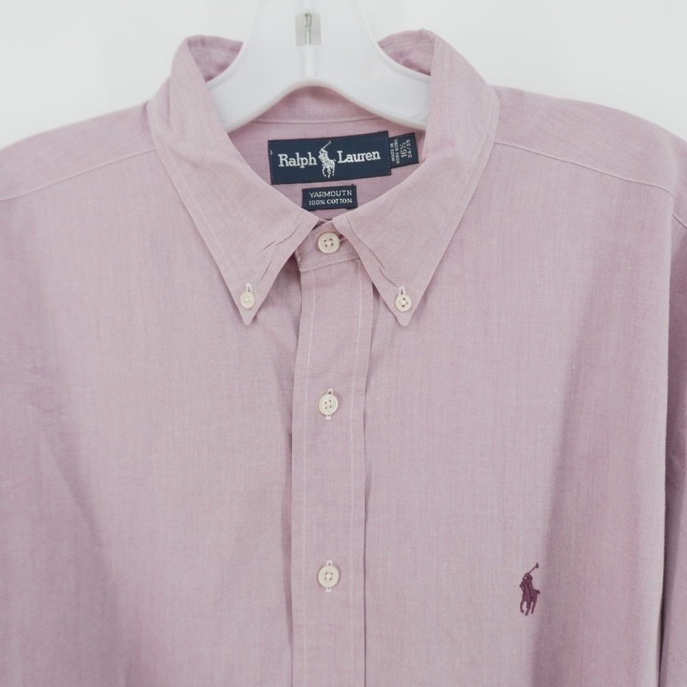 Ralph Lauren Yarmouth Shirt Mens 16.5 34/35 Mauve Pink Cotton Button Down LS